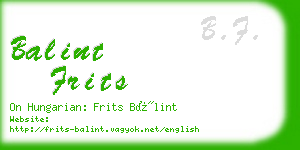 balint frits business card